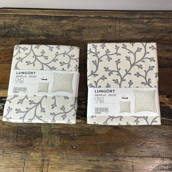 LUNGORT IKEA pillow covers - pair 20” x 20” basic pattern and nice hand feel - Picture 6 of 7